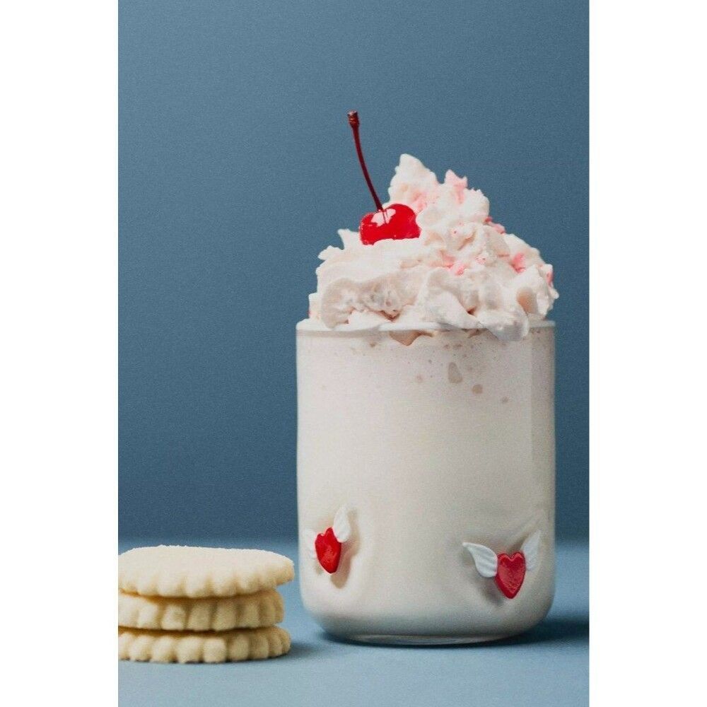 Anthropologie Icon Juice Glass: Love Edition Winged Heart Red Hearts NEW